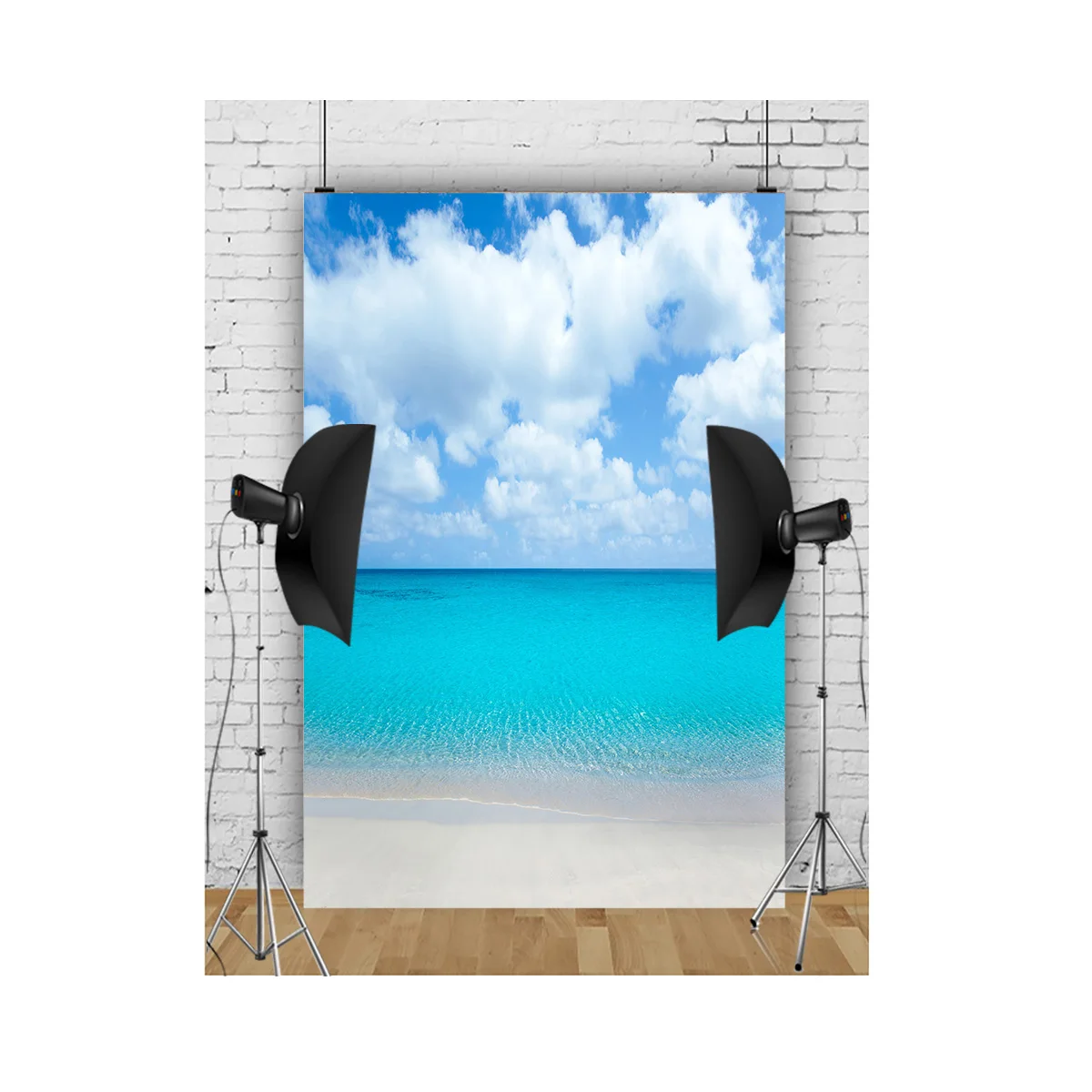 Tropical Beach Blue Sky Cloud Sunshine Photography Background Summer Vacation Scenery Birthday Party Studio Backdrops WP03