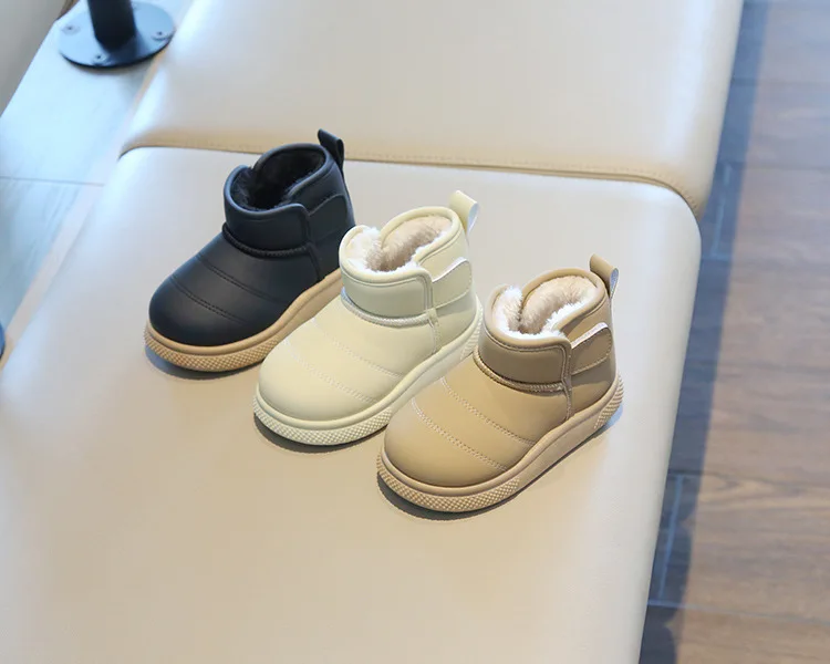 Herbst Winter Baby Jungen Mädchen Schnee Stiefel Kinder Outdoor Plüsch Schuhe Anti-Rutschig Infant Casual Schuhe Wasserdichte Kinder Stiefel – Detail 3