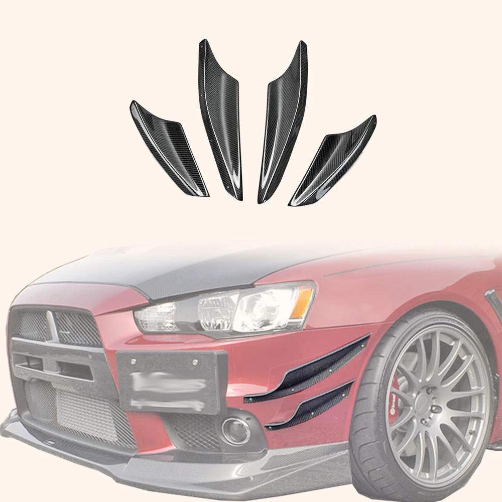 

For Mitsubishi Evolution X EVO 10 CZ4A 07-16 VRS Carbon Front Bumper Canard 4pcs