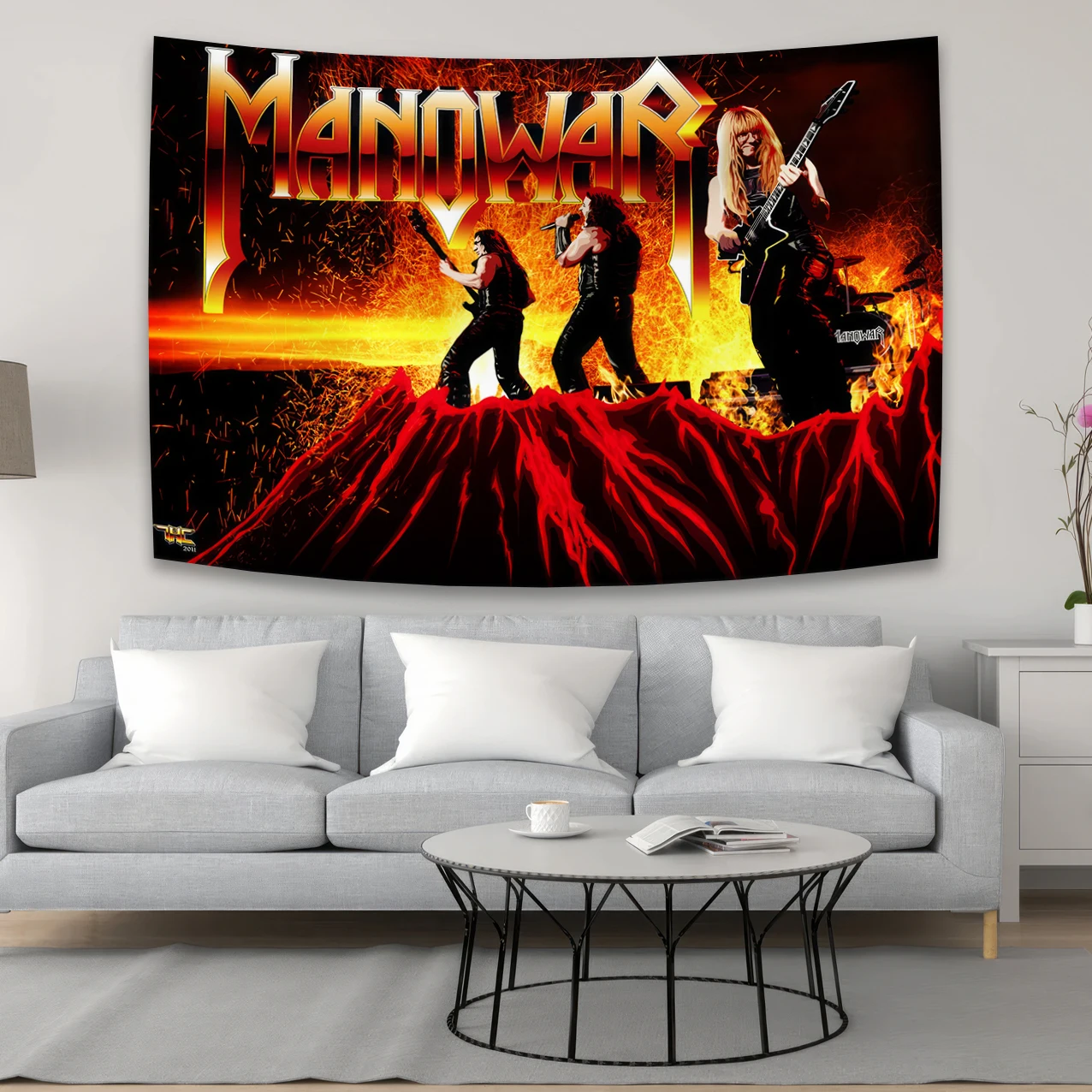 

American Heavy Metal Band Hanging Tapestries Manowars Group Poster Print Background Cloth Home Decoration