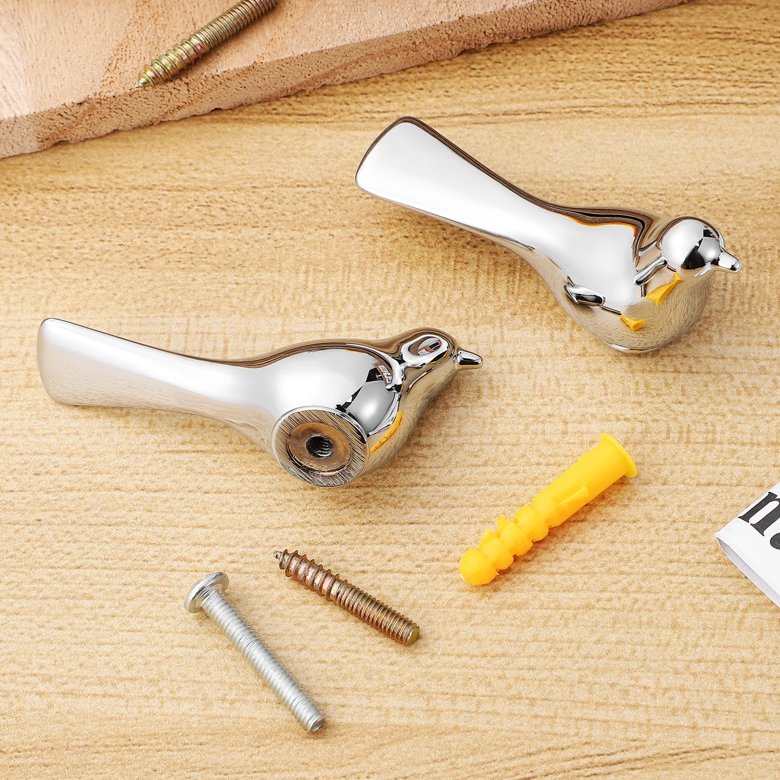 

2Pcs Bird Shaped Smooth Polished Cabinet Door Handles Single Hole Pulls Wardrobe Door Pulls Modern Cabinet Knobs