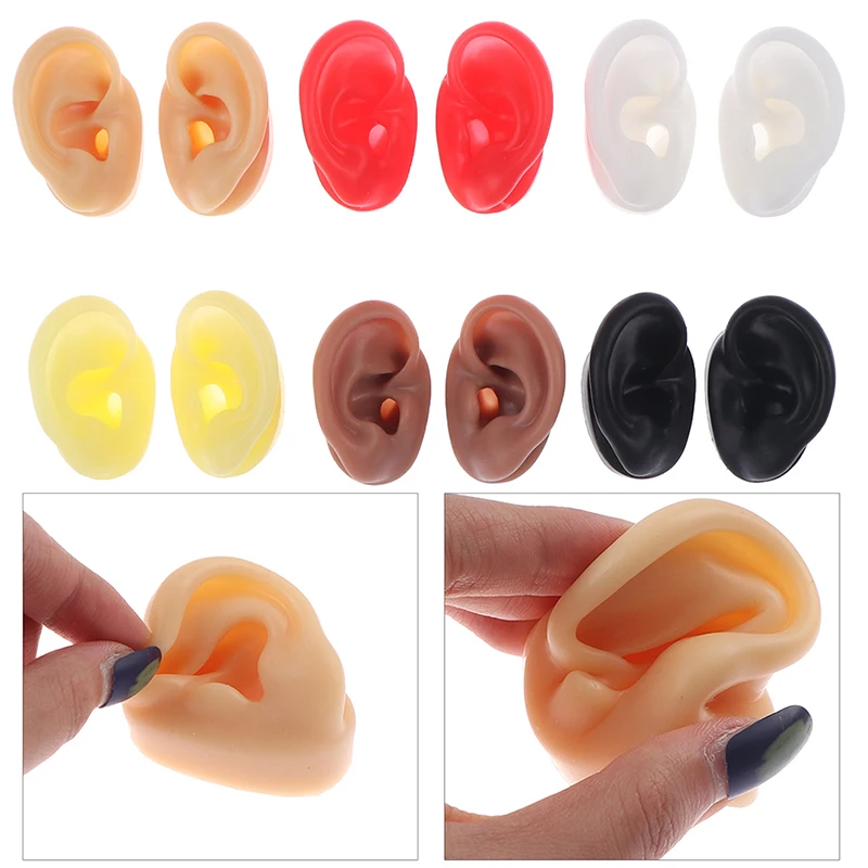 【L】Soft Silicone Ear Model Tattoo Practice Body Jewelry Display Piercing Tools Earring Display Tool Acrylic Display Stand Kit