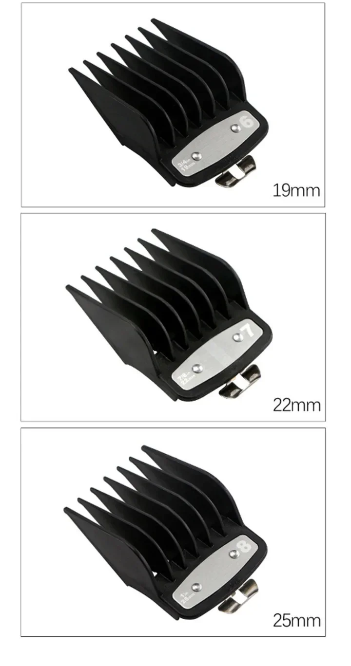 10 ชิ้น/เซ็ต Universal Hair Clipper 1.5/3/4.5/6/10/13/16/19/22/25 มม.หวีจํากัดไฟฟ้า Clipper ตําแหน่งหวีเปลี่ยนเครื่องมือ