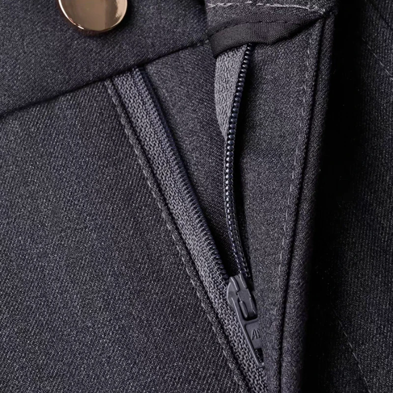 Pantaloni a gamba dritta da donna 2025 Primavera Nuovi pantaloni da donna drappeggiati sottili a vita alta Nero Grigio Pantaloni a gamba larga di fascia alta da donna