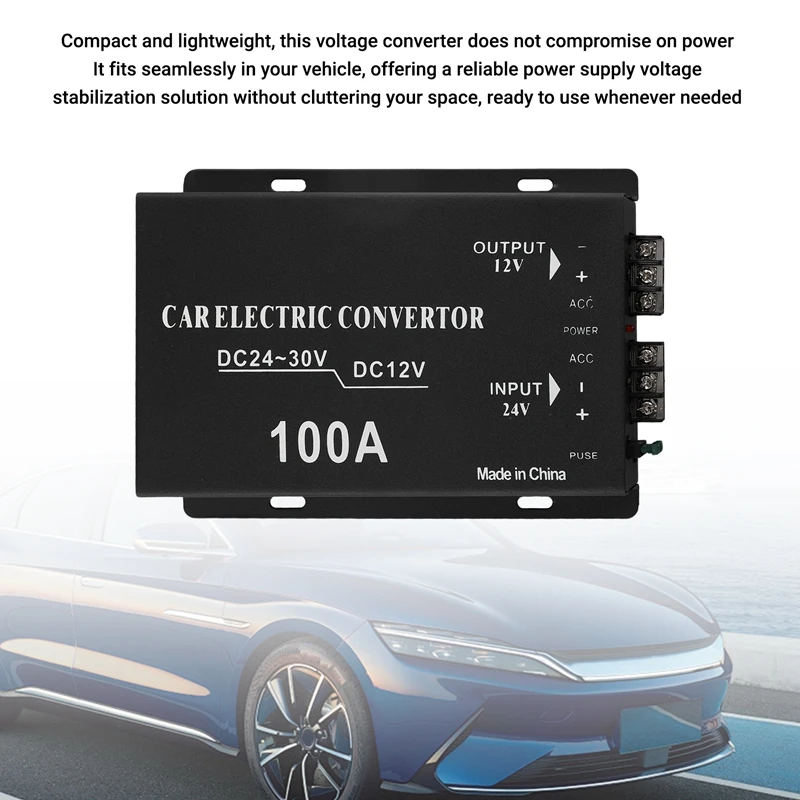 DC 24V To 12V DC Step-Down Voltage Converter 100A 1200W DC Buck Module Adapter 20-30V To 12V DC Regulator Reducer