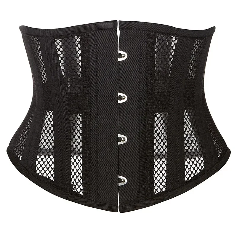 

Women's Underbust Corset Steel Boned Short Torso Bustier Breathable Mesh Tummy Control Shapewear Waist Cincher Waspie Corset