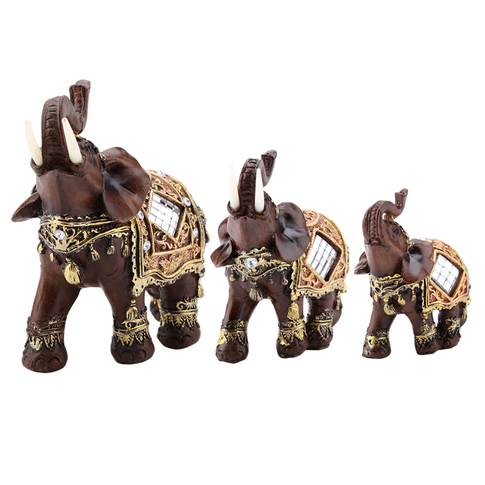 Feng Shui Elephant Elephant Sculpture Lucky Feng Shui Wood Grain Elephant Statue Sculpture Wealth Figurine Gift Home Decoration