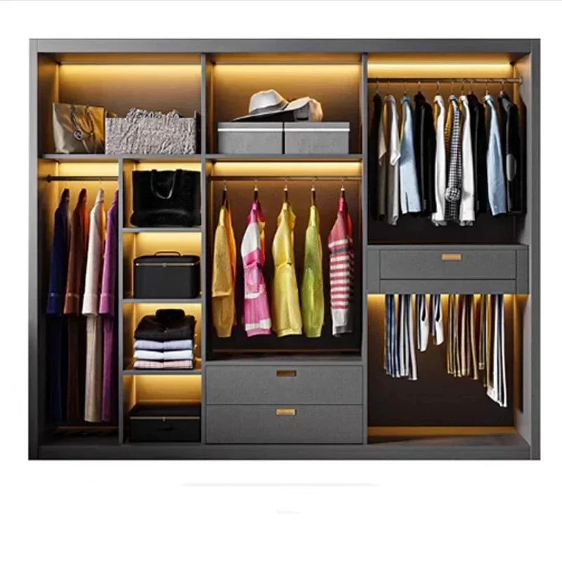 Mirror Cabinets Wardrobe Storage Cupboard Display Desk Clothes Closet Filing Shelves Simple Makeup Cube Ropero Salon Furniture