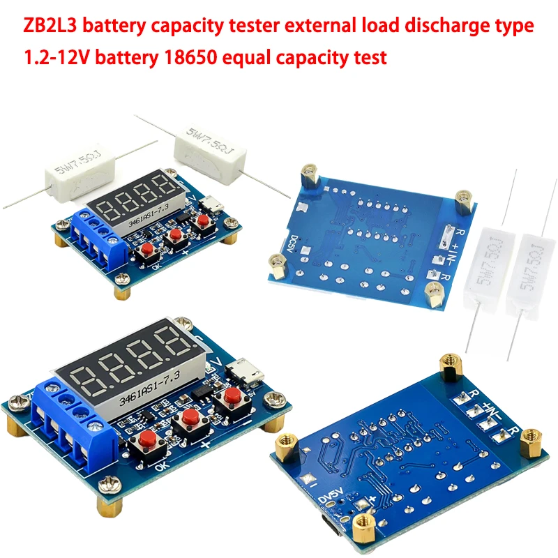 ZB2L3 battery capacity tester external load discharge type 1.2-12V battery 18650 capacity test