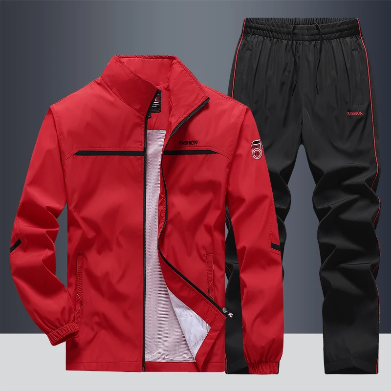 Chándal atlético para hombre, chándal informal para correr, gimnasio, chaquetas de 2 piezas, pantalones de chándal para correr, entrenamiento de