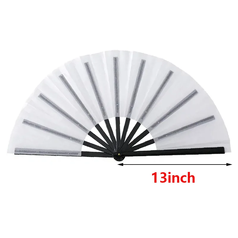 5pcs Sublimation DIY White Blank Polyester &Plastic Foldable Fan 13Inch