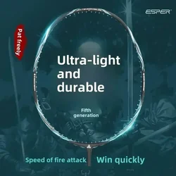 Speed Explorer ESPER Fifth Generation Badminton Racket Ultra Light 66g 7U Attack and Defense Full Carbon Fiber Fish