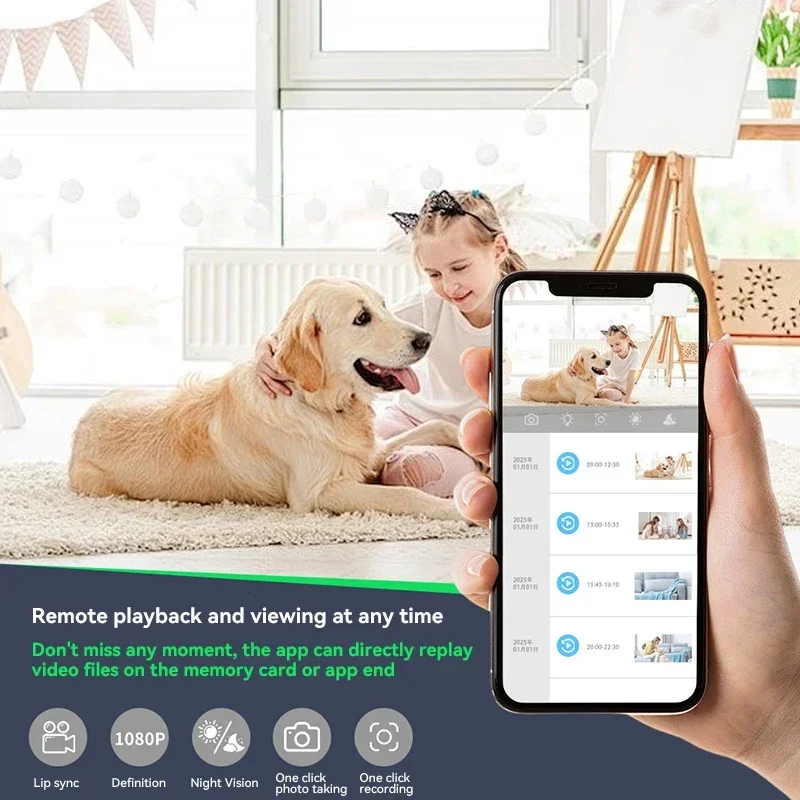 Lenovo Wireless Mini Security Camera Intelligent Monitoring Camera 1080P Home Remote Monitor High-definition Night Vision Indoor