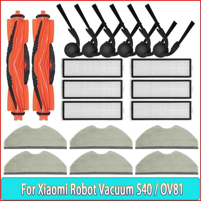 Main Roller Side Brush HEPA Filter Mop Cloth For Xiaomi Robot Vacuum Xiaomi S40 / OV81 Vacuum Parts  Accessories