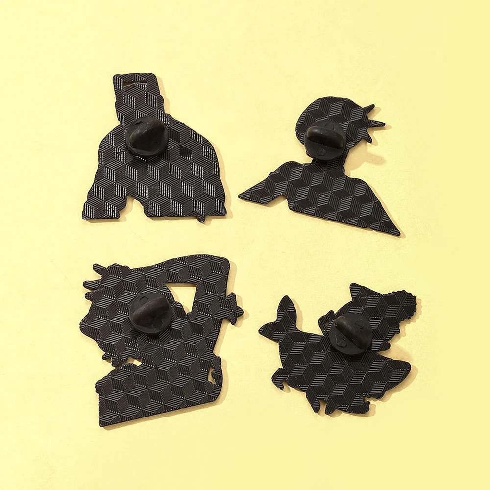 4Pcs Anime Chainsaw Man Enamel Pins Reze Denji Makima Pochita Brooches for Backpacks Lapel Badges Cartoon Jewelry Accessories