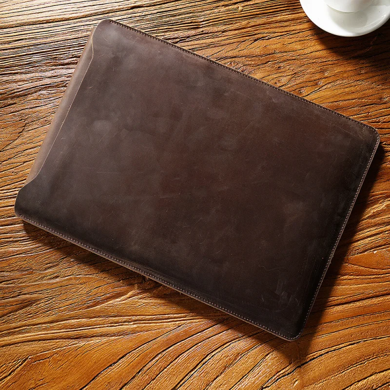 Z Genuine Leather Laptop Sleeve Case 12 13 14 inch For Macbook Air Pro Dell Xiaomi