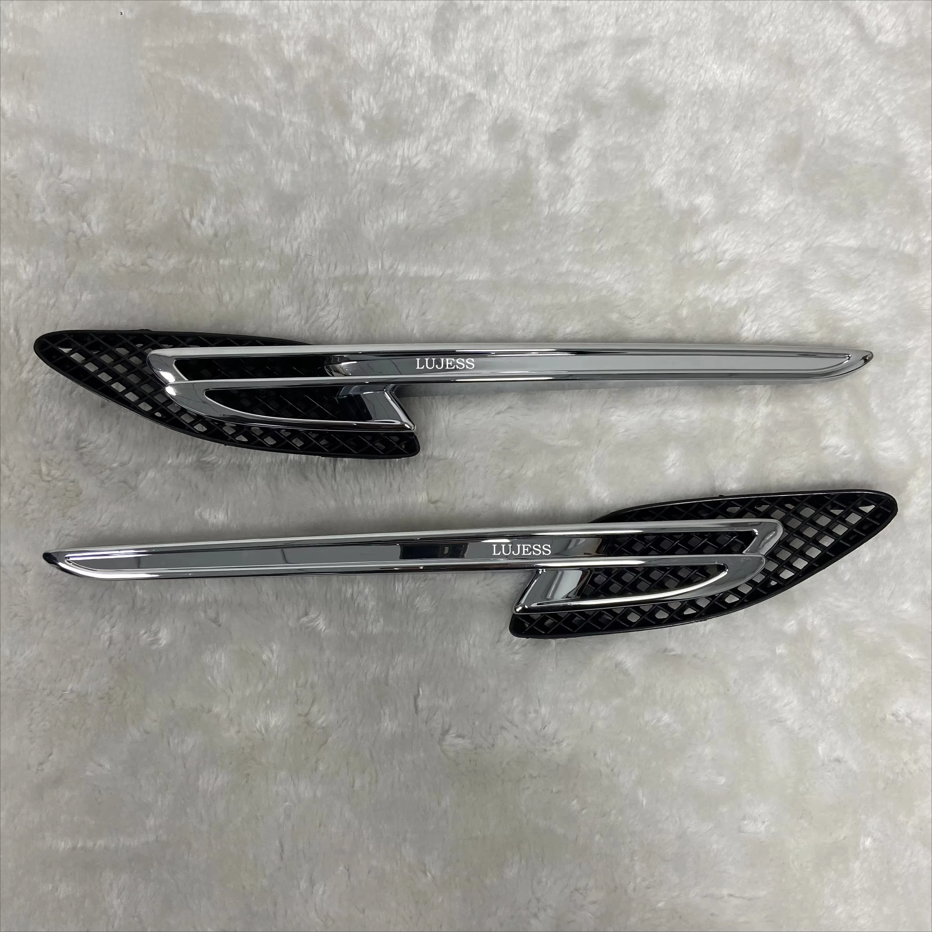 Chrome Glossy Black Fender Grille Air Inlet Vent For Bentley Flying Spur 2013-2019 Plastic Front Bumper 4W0821169B 4W0 821170B
