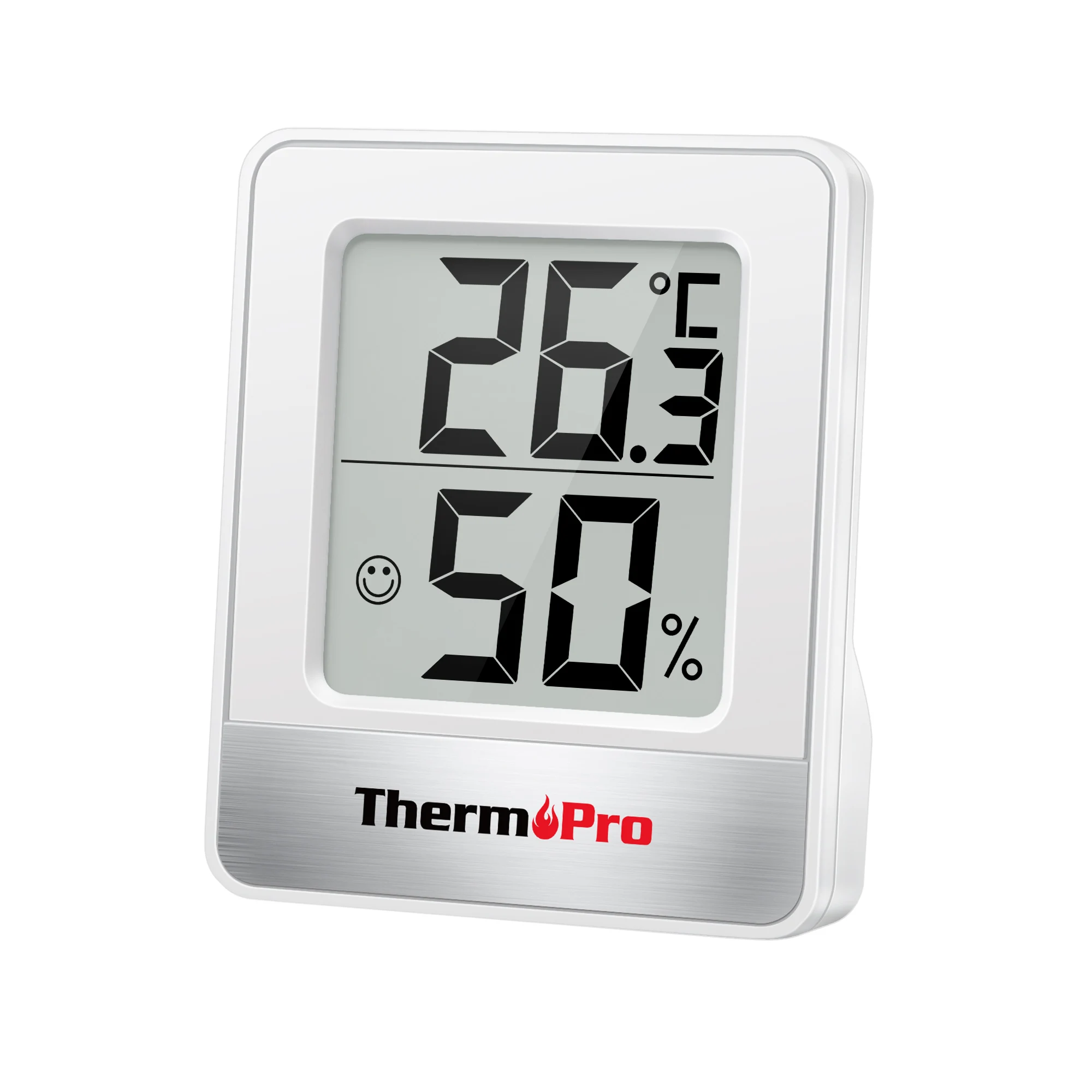 ThermoPro TP49 Mini higrómetro digital para interiores para estación meteorológica doméstica, negro y blanco