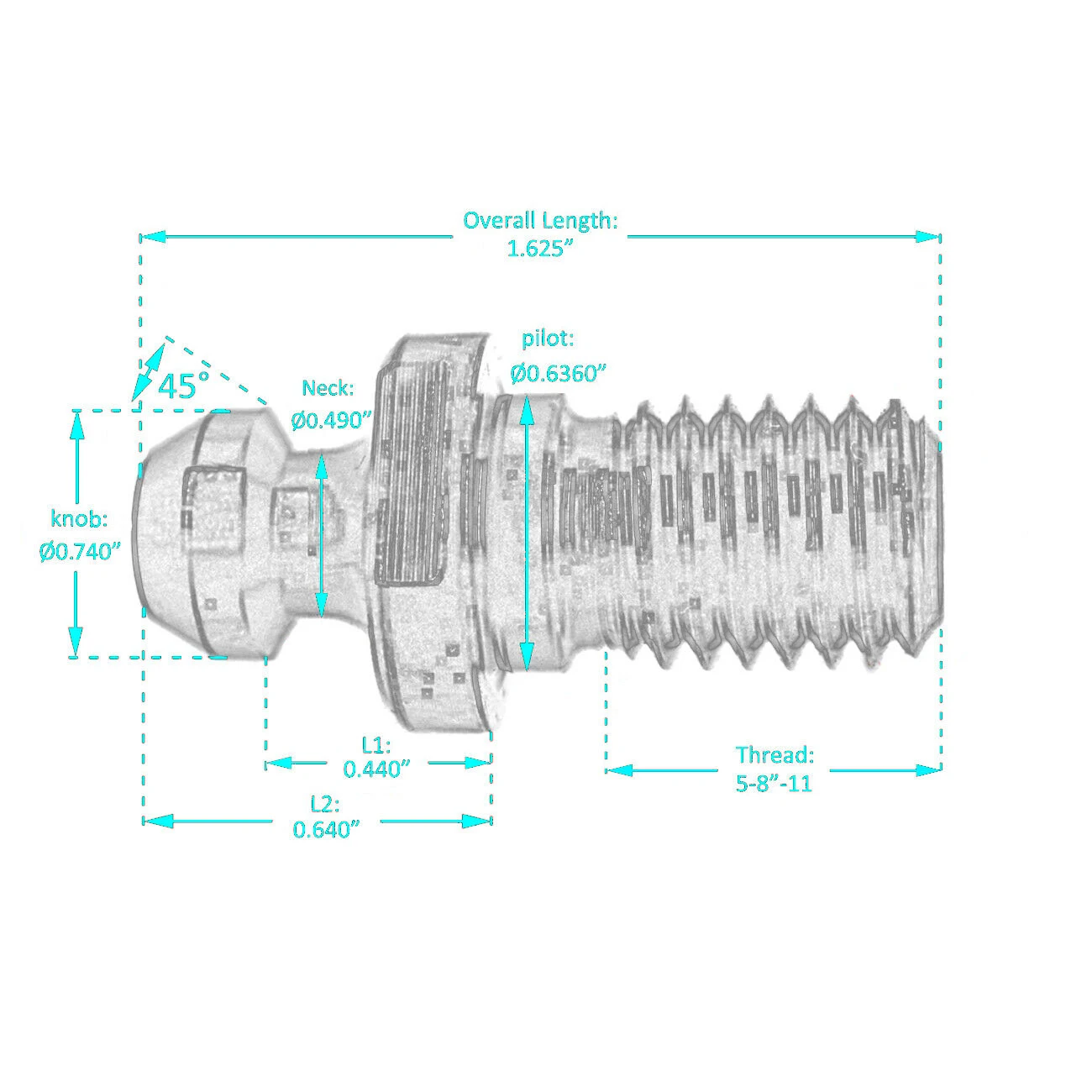 20pcs CAT40 45° 0.740