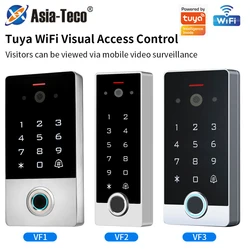video intercom Wifi fingerprint access control keyboard door opener and no monitor intercom support tuya app control system