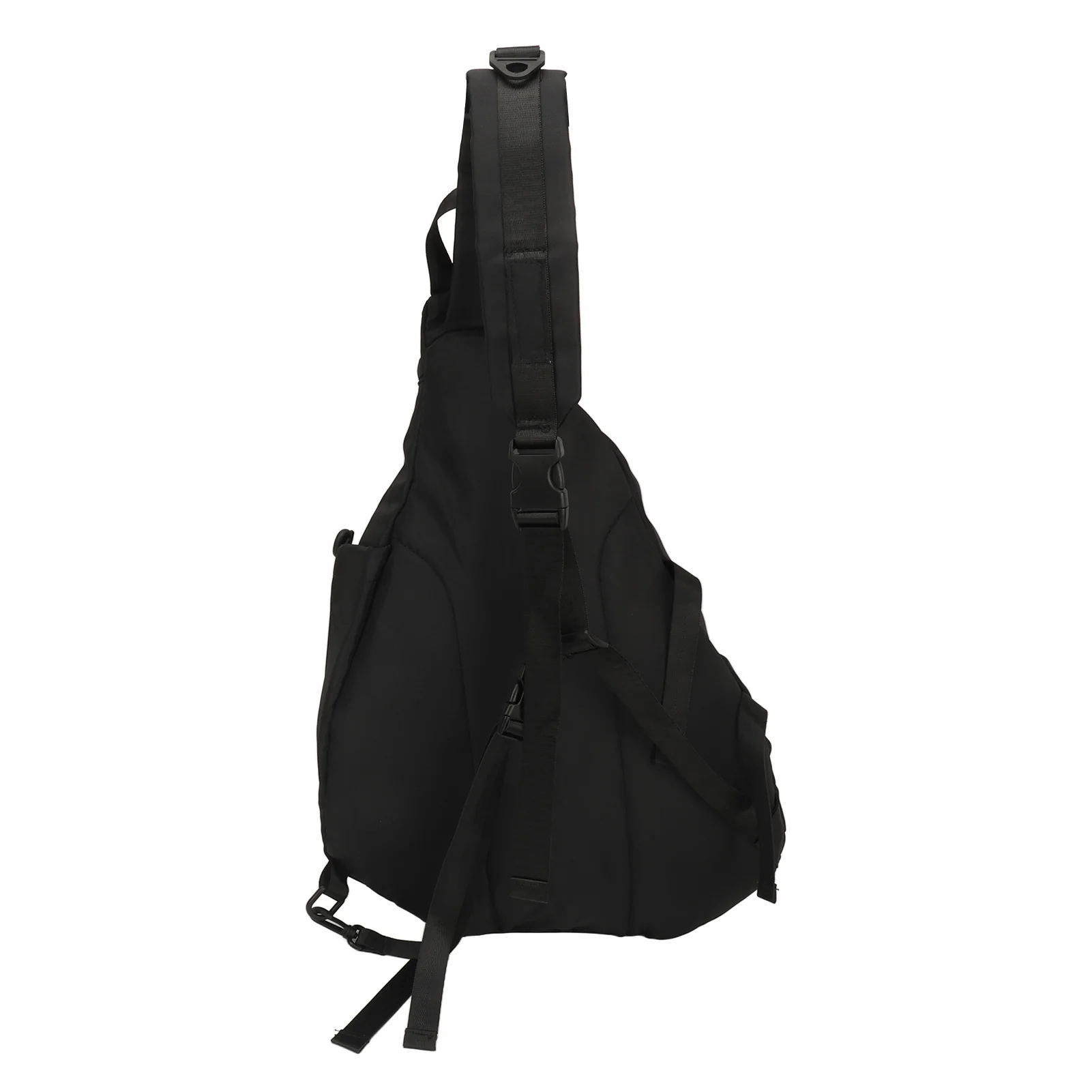 Große schwarze Umhängetasche, wasserdichter Sling-Rucksack, Oxford-Stoff, Outdoor-Sport-Brusttasche für Männer und Frauen, großer schwarzer Sling-Rucksack – Detail 5