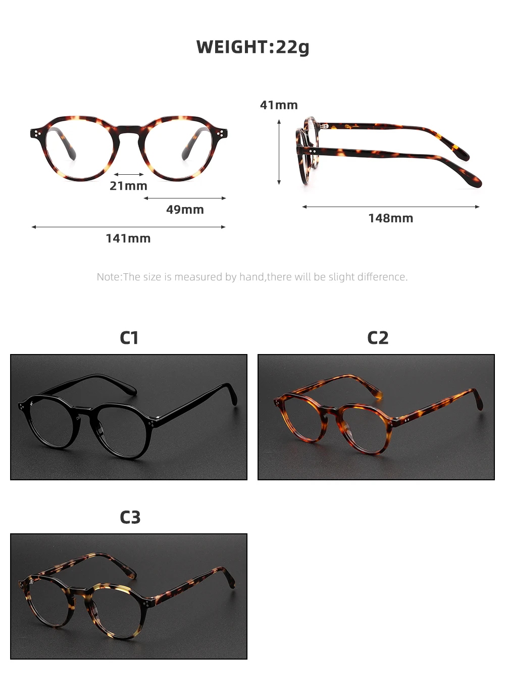 High Quality Acetate Optical Glasses Frame Men Women Luxury Brand Vintage Square Eyeglasses Customized Prescription Eyewear