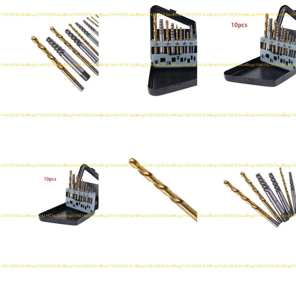 

P9FB 10pcs Screw Extractor Drill Bit Extraction Damaged Speed out Bolt Extractor Bolt Stripping Attachment Tool Removal Tool