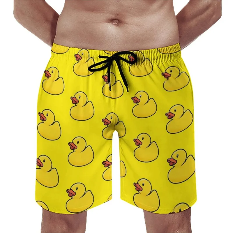 Summer New 3D Cute Animal Yellow Duck Printed Beach Shorts For Men Kid Funny Streetwear Swimming Trunks Fashion Cool Short Pants