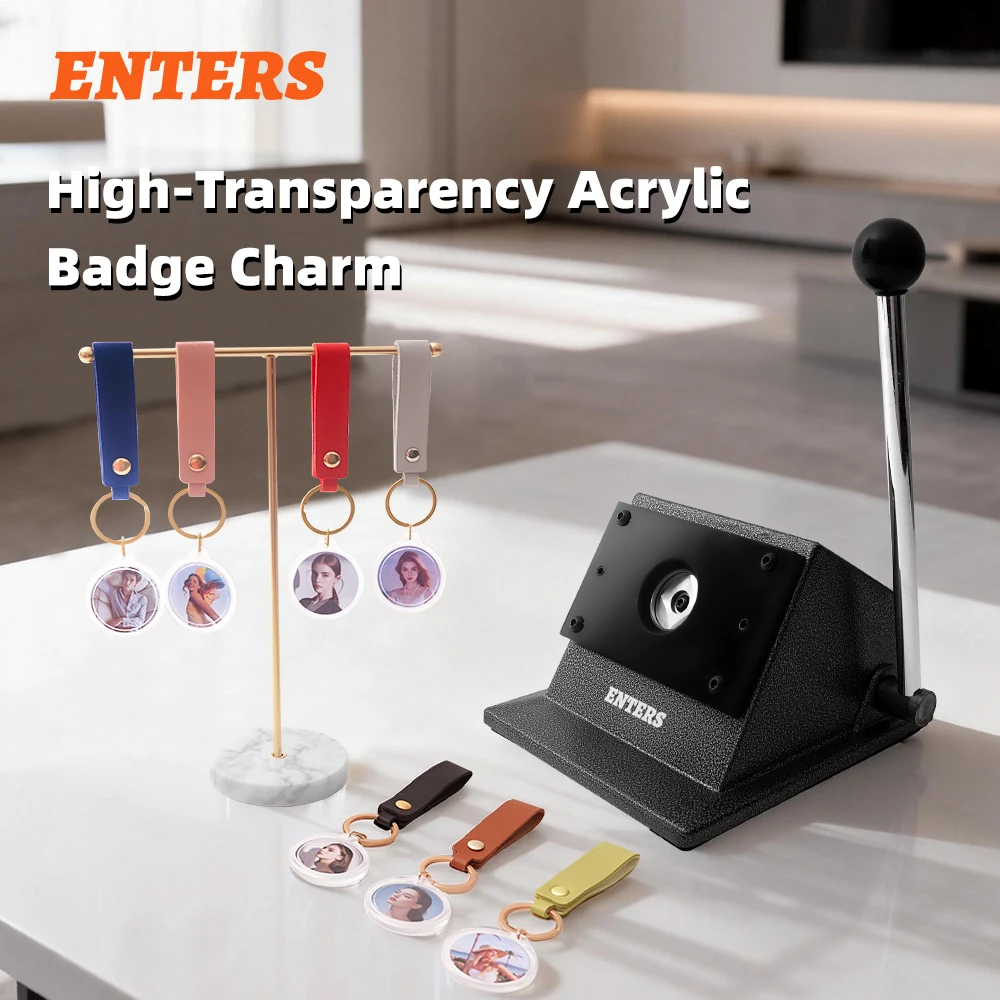 Acrylic Keychain Making Machine Kit 35mm - 1 Machine + 100 Sets Materials DIY Craft Press for Custom Photo Keyrings