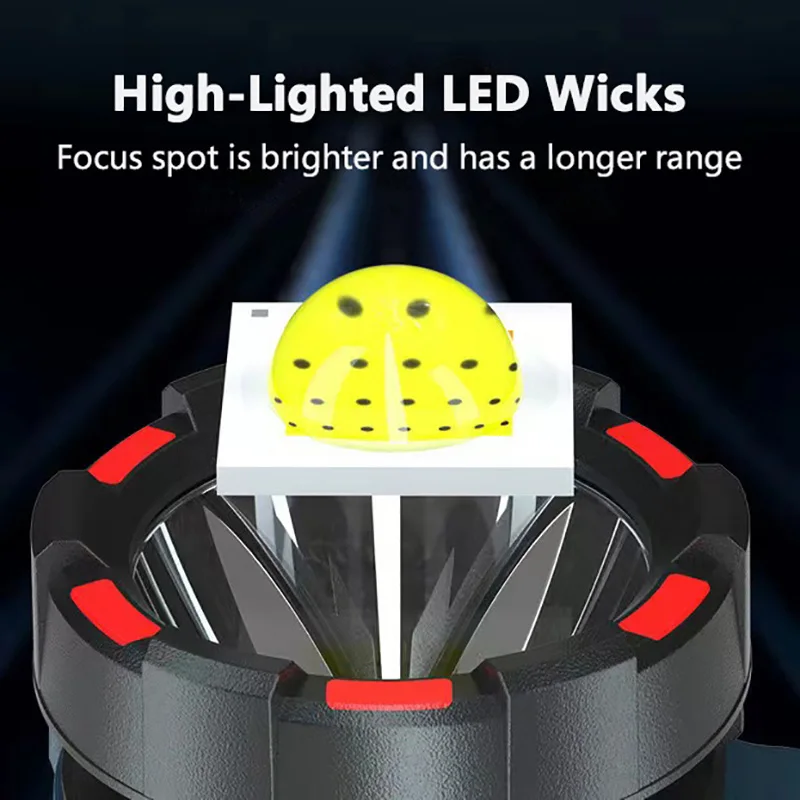 New LED Multi-function Hand Light Emergency Lighting Camping Light USB Charging Belt Output Strong Light High-Power Searchlight