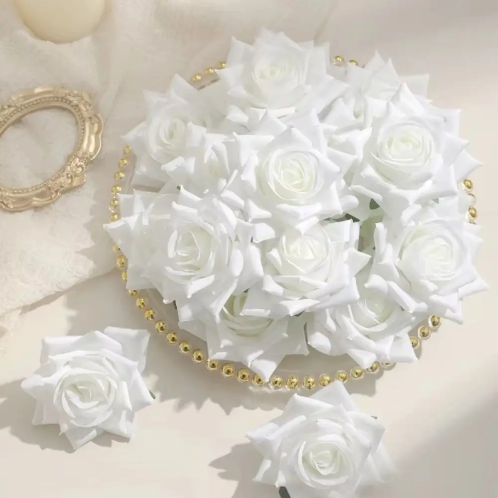 

Colorful 6CM Rose Artificial Flowers DIY Likelife Fake Flowers Rose Head for Home Decor Wedding Decoration