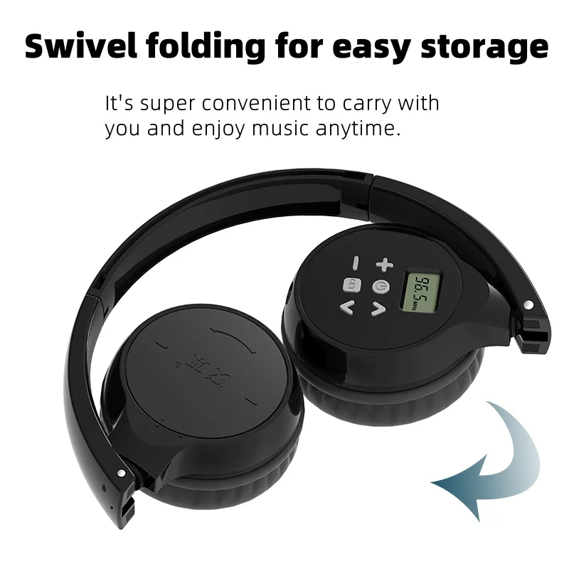 سماعة رأس محمولة FM من AIBEN ، اتصال لاسلكي ، سماعات رأس راديو جاك ، C201S