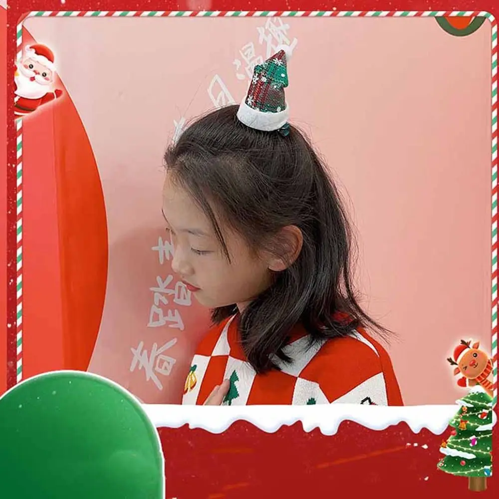 Merry Christmas Decor Snowflake Christmas Costume Dress Up Christmas Hat Hairpin Korean Hair Accessories Children Hair Clip