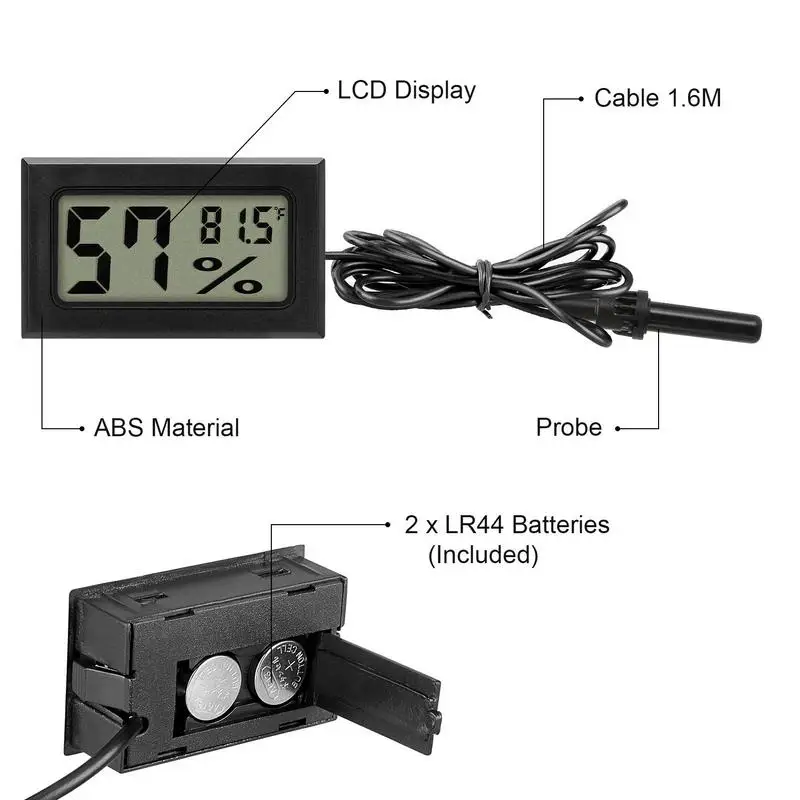 Digital Hygrometer Gauge Digital Hygrometer Humidity Meter Convenient For Aquaculture Instrument Workshop
