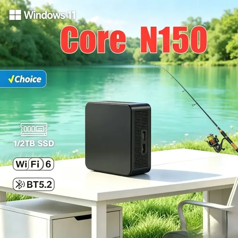 

Mini PC Core N150, 16GB SSD ,Win11, WiFi6 Supported, 4K,Tough Build Quality Supports Continuous Use at Home and in the Workplace