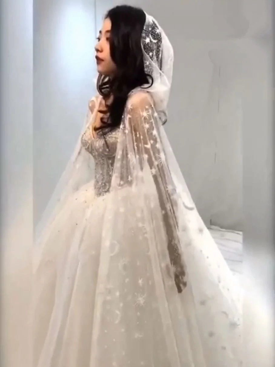 

Новая свадебная фата-шаль New Star Moon без шлейфа, из мягкого тюля, для женщин