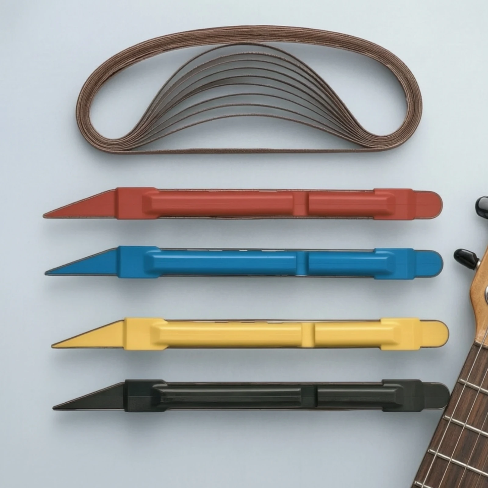 4 Pieces Sanding Pen Precision Fret Sander Sanding Stick Compact Abrasive Tool Handheld for Luthier, Guitar Maintenance