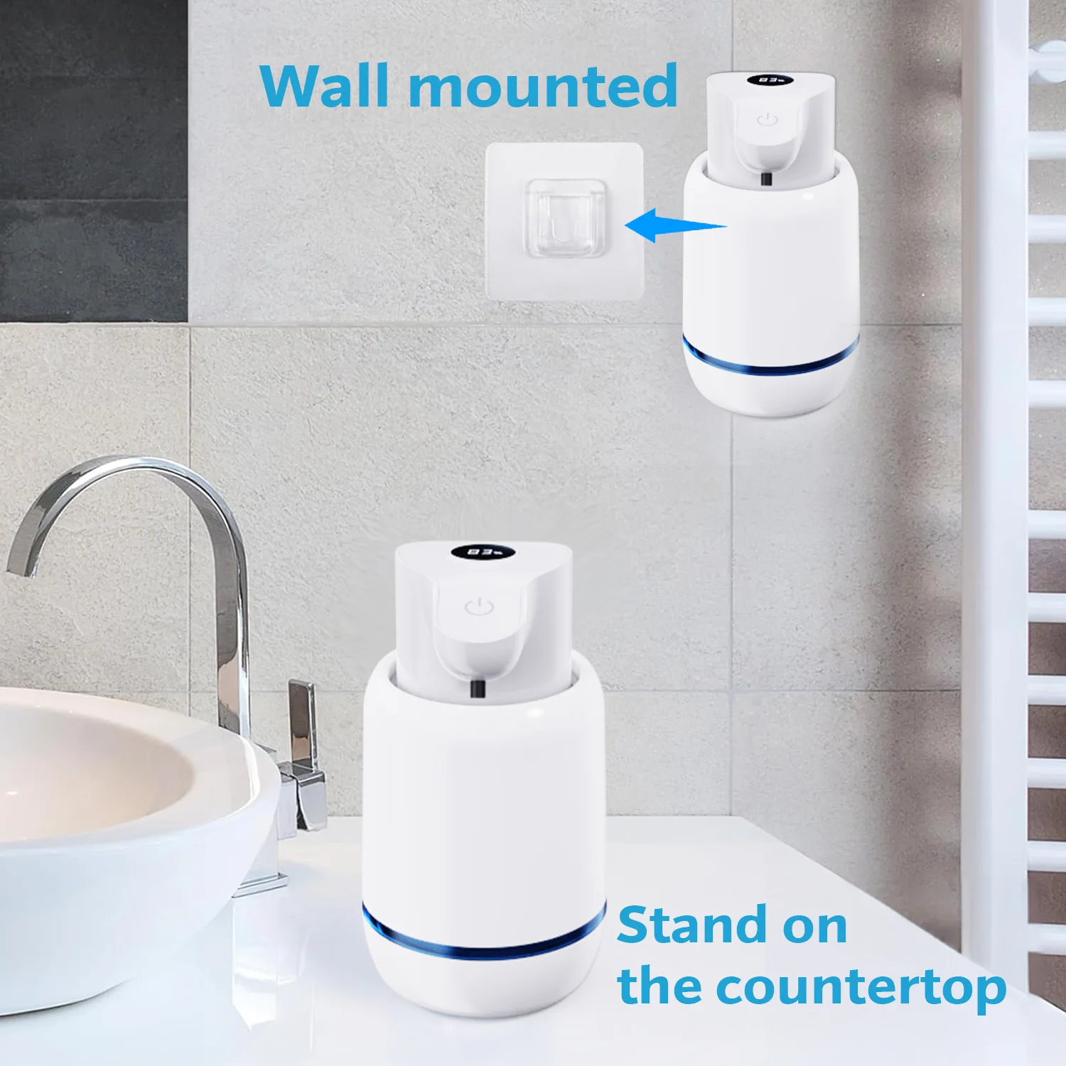 Xiaomi 2025 Dispensador automático de jabón espumoso sin contacto 420 ml 4 niveles ajustable recargable eléctrico montado en la pared para cocina
