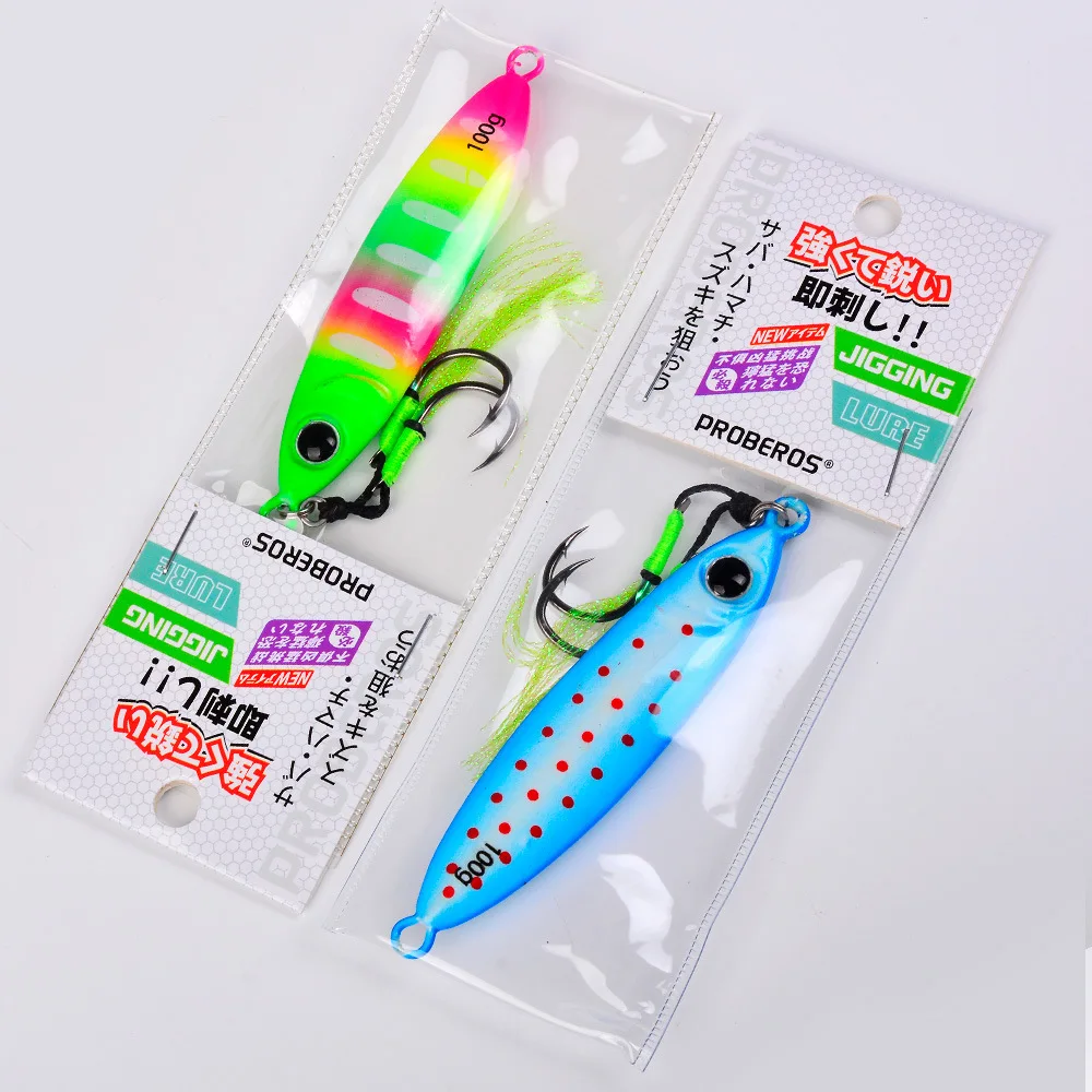 1 Stück 30g-100g Leuchtende Angelköder Metall-Angellöffel, Doppelhaken Slow Jigging Löffelköder Vertikaler Harter VIB Swimbait – Detail 7