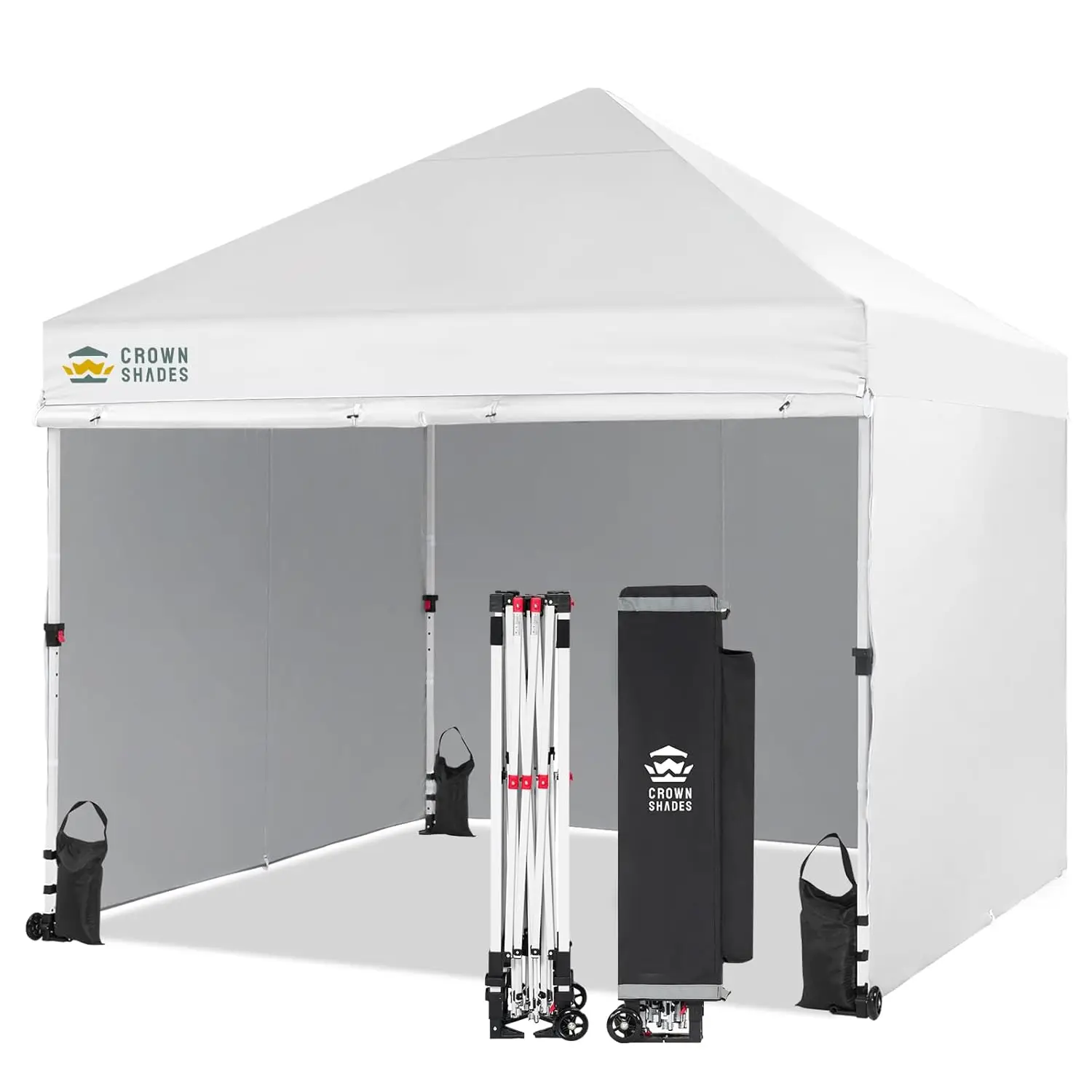 

10x10 Pop Up Canopy Tent Instant Commercial 1-Person Setup Patended Centerlock with 400D Fabric, 4 Sidewalls, Customized