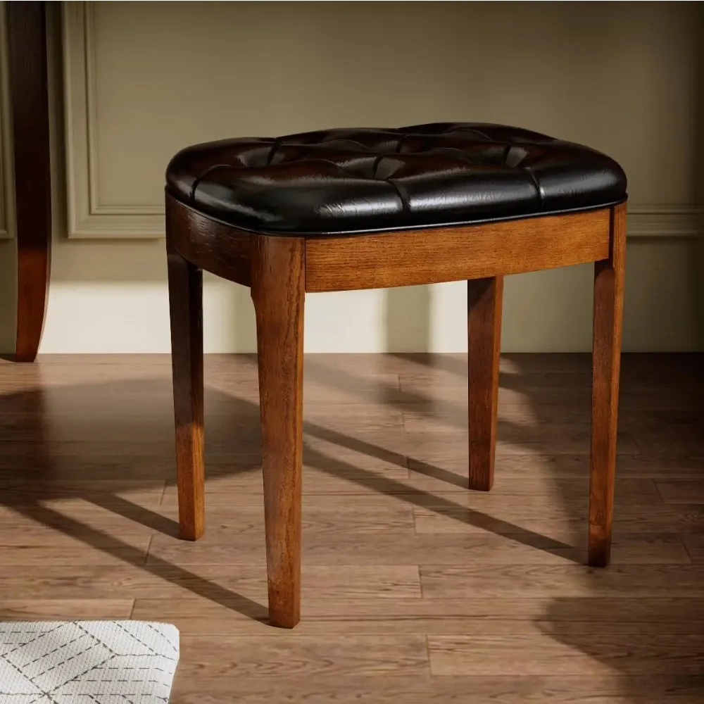 

Bench with Upholstered, Modern Luxury Wood Stool,Ottoman Shoe Bench for Living Room, Vanity, Entryway, 19.3 L x