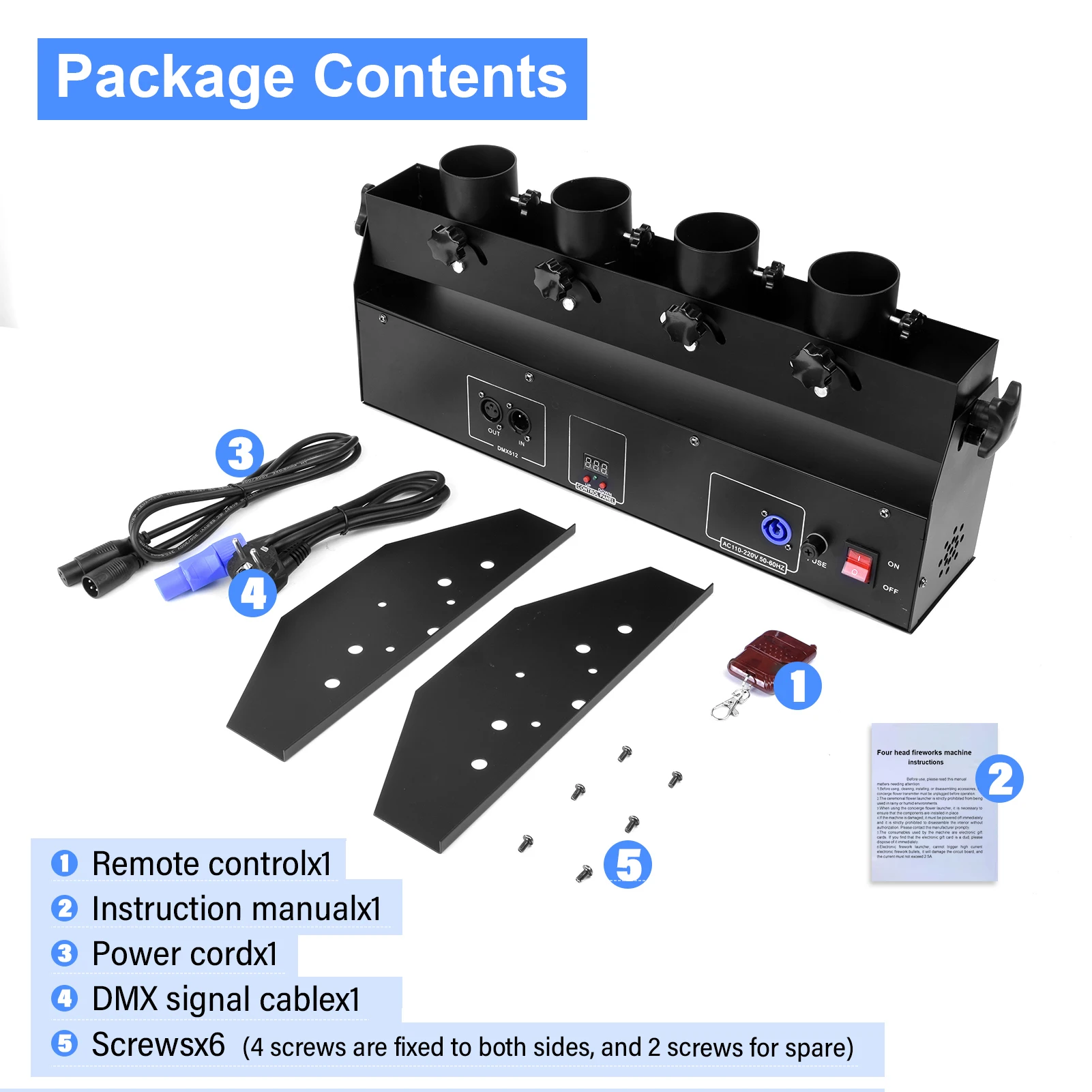 آلة منفاخ النثار DMX/التحكم عن بعد، 4 رؤوس احترافية لمصباح النثار لعروض ديسكو النادي