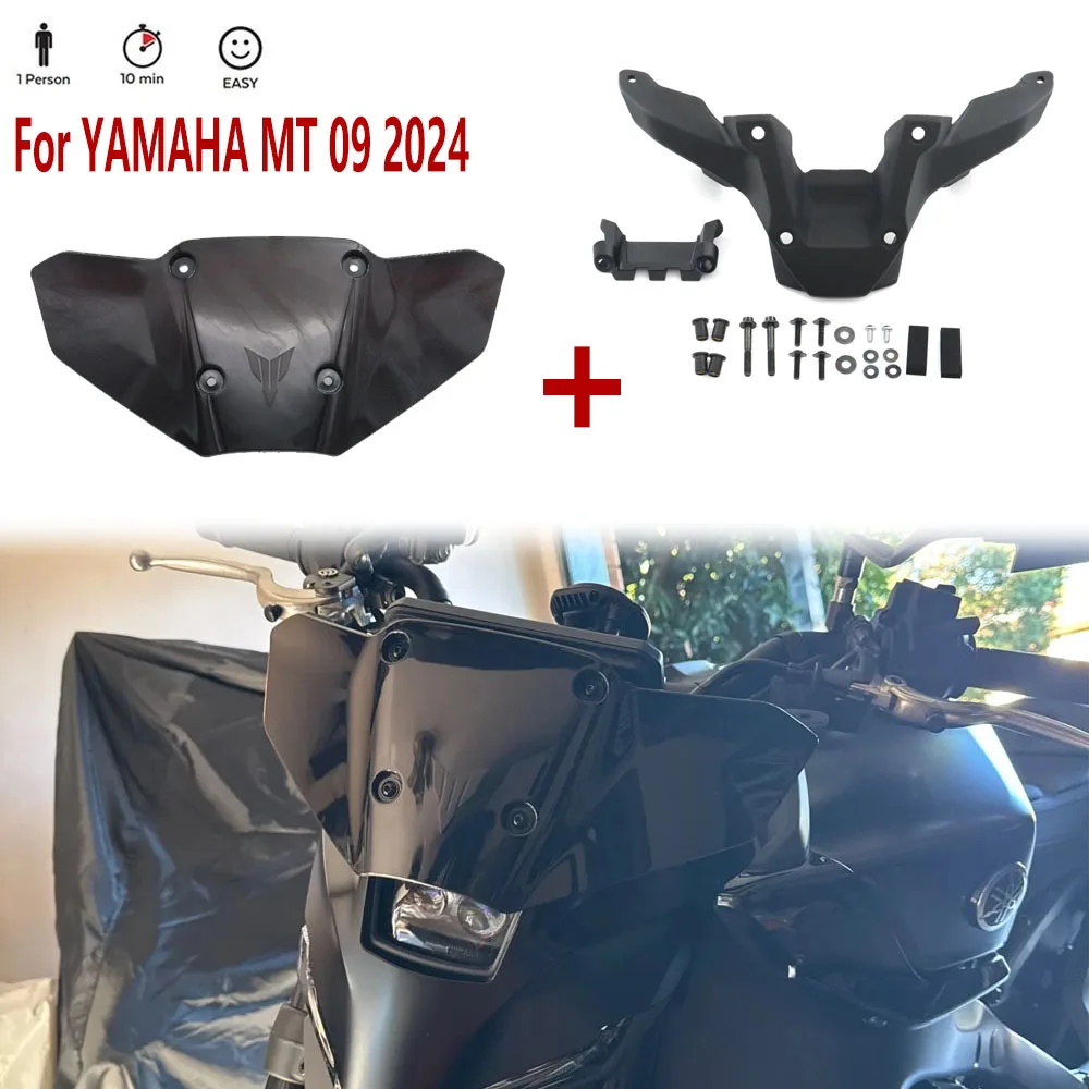 NEW MT09 Motorcycle Accessory Windshield Multifunctional Bracket Holder Wind Screen Support Kit For YAMAHA MT 09 MT09 2024-UP