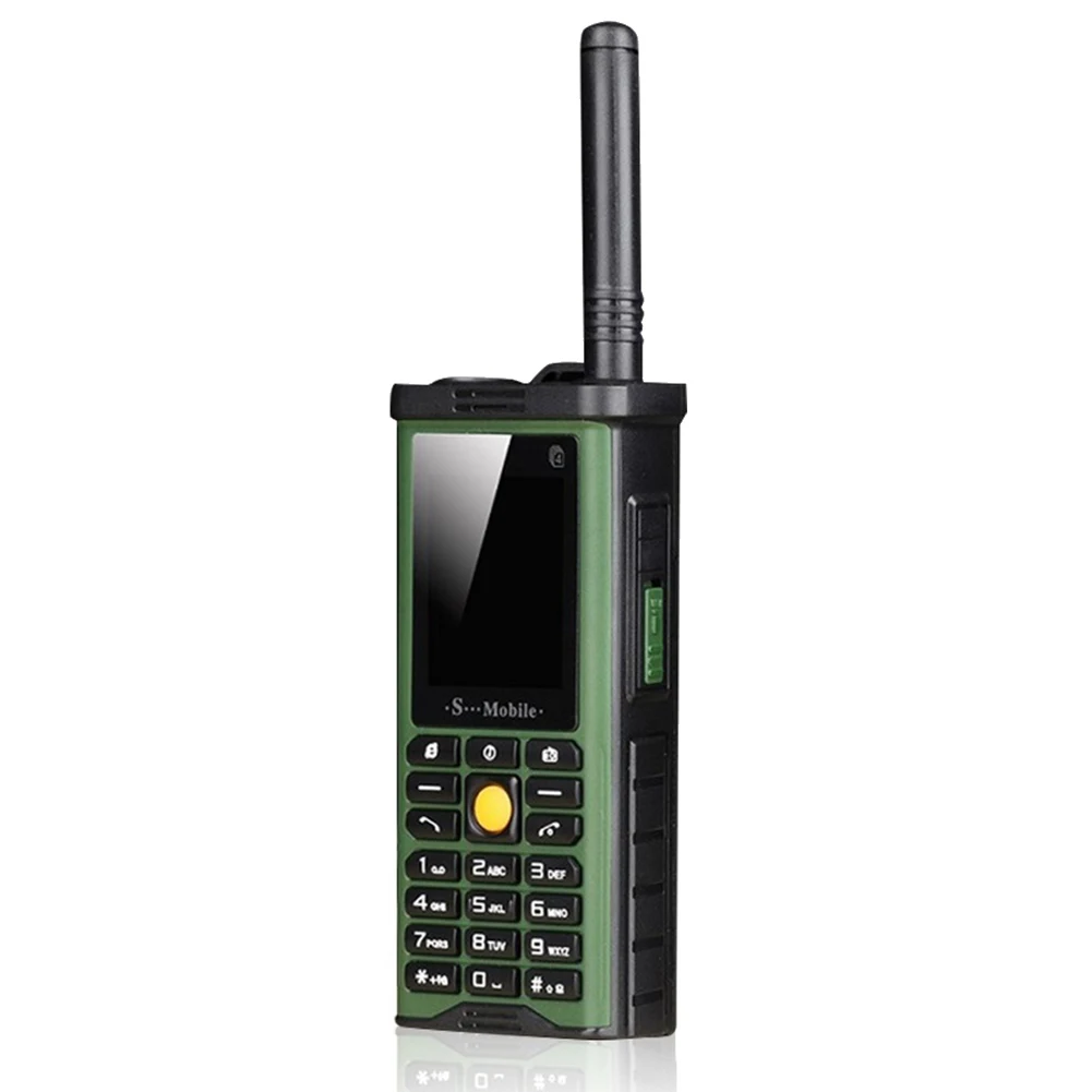 Rugged Outdoor Mobile Phone Big Power Long Standby Antenna Good Signal Four Sim Cards 3D Box Speaker Ebook -Green