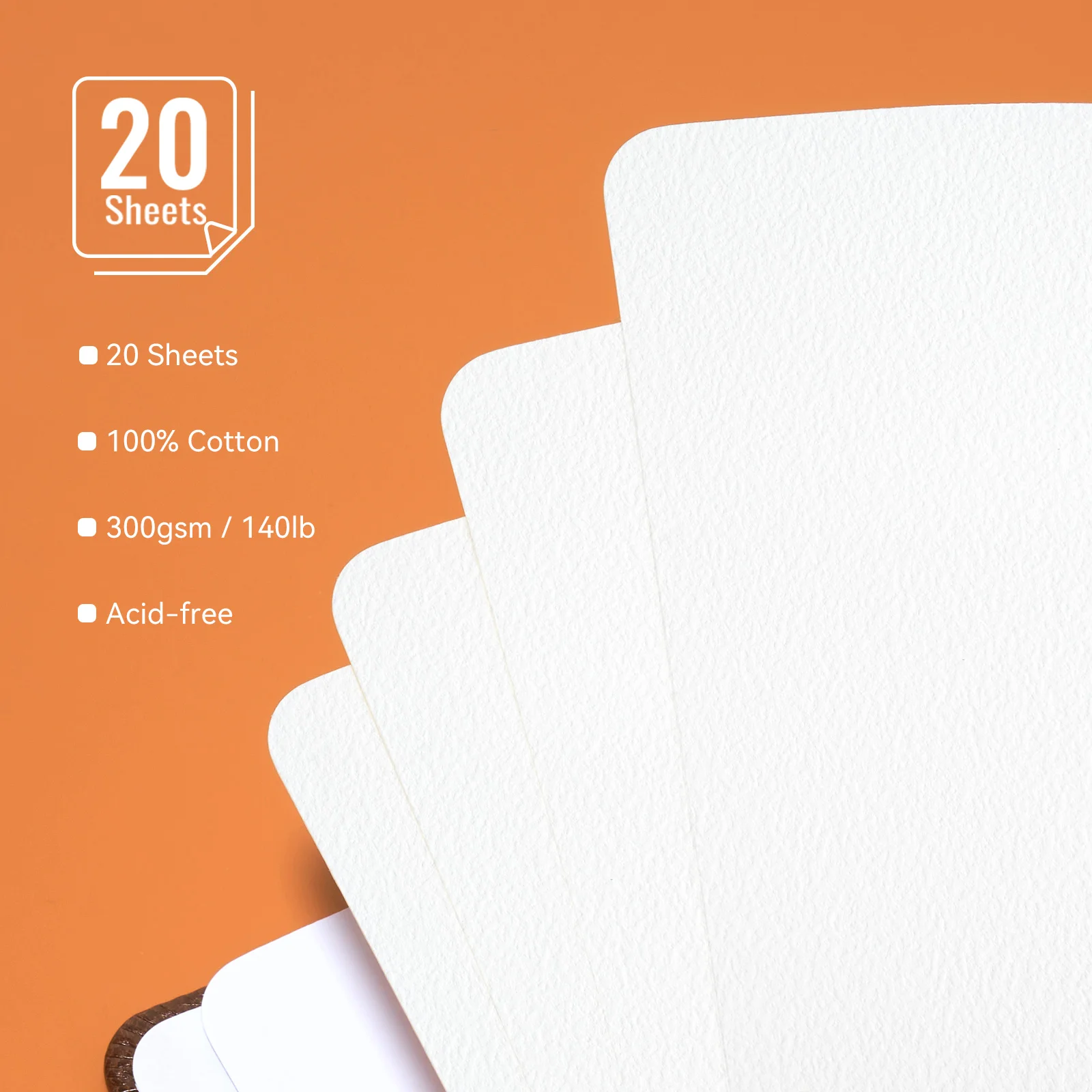 مجلة ألوان مائية من بول روبنز، كراسة رسم ألوان مائية 100% خالية من الأحماض، 300 جرام لكل متر مربع، 20 ورقة للألوان المائية، الغواش، الأكريليك