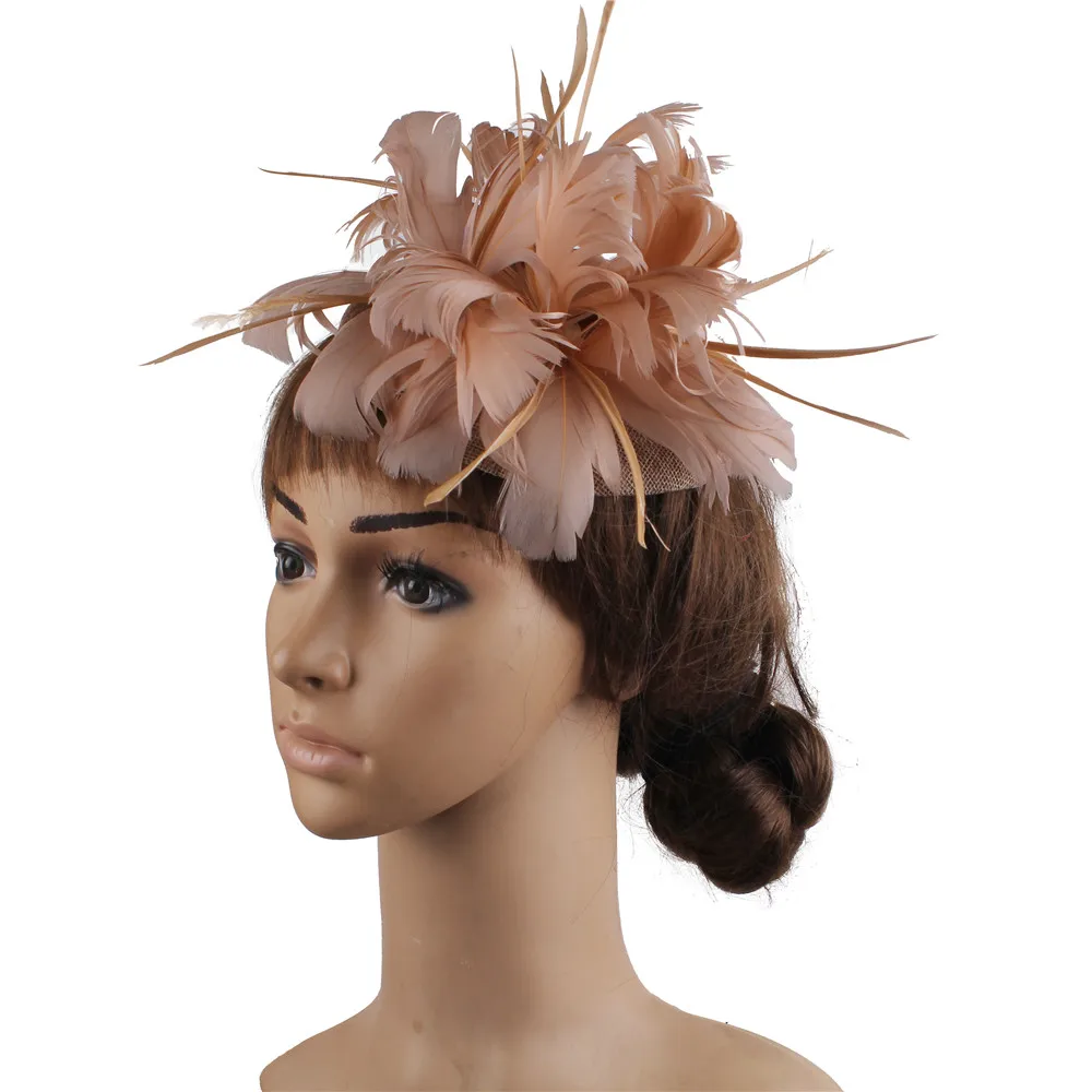 

New Fashion Headwear Headbands Women Feather Derby Fascinators Chapeau Wedding Event Hats Ladies Party Tea Headpiece Hair Clips