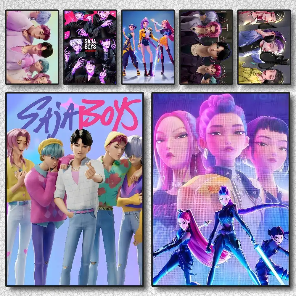 K-KPop d-demon h-hunters Sajaboy affiche auto-adhésive Art autocollant étanche café maison dortoir décoration murale
