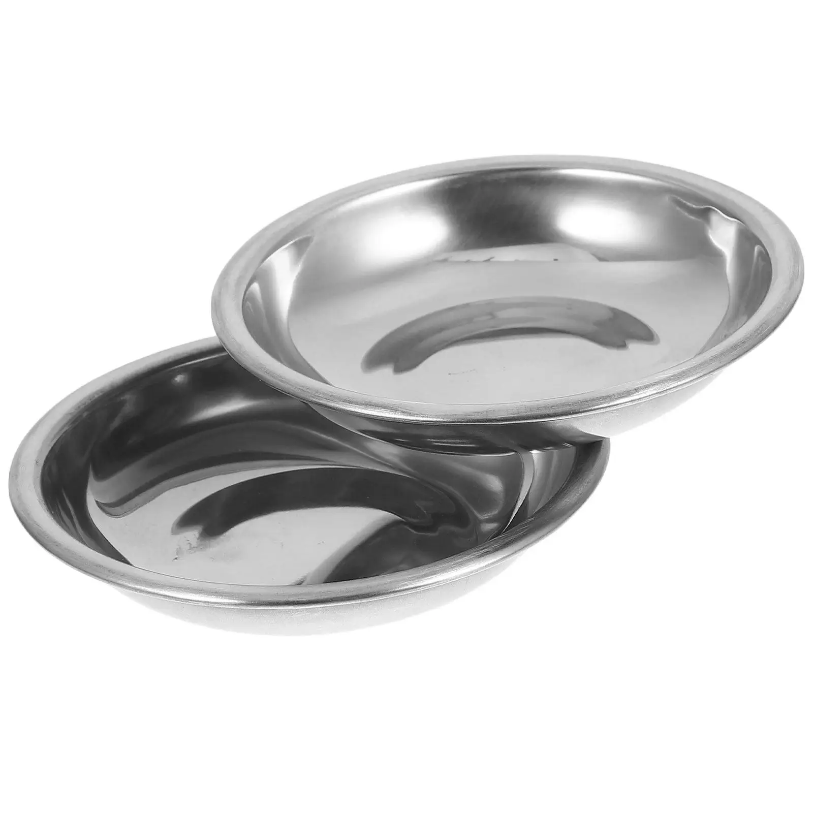 2Pcs Stainless Steel Weighing Tray Polished Jewelry Pan for Accurate Powder Measurement Laboratory Use Round Tray