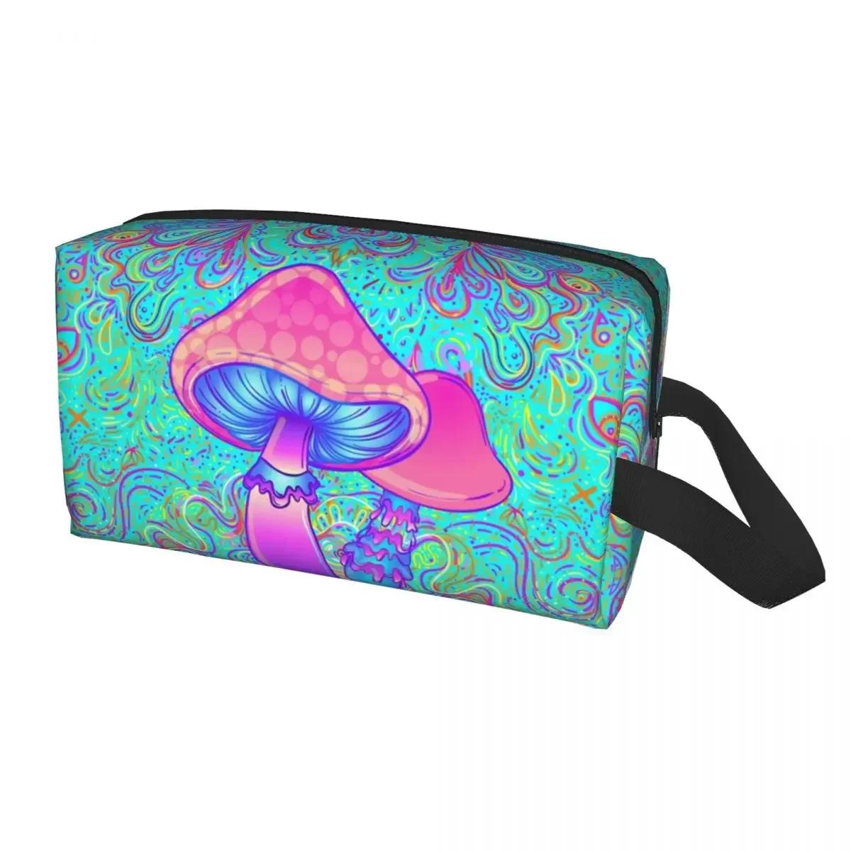 Custom psichedelic Magic Mushroom Trippy Hippie borsa da toilette donna Cosmetic Makeup Organizer Ladies Beauty Storage Dopp Kit Box