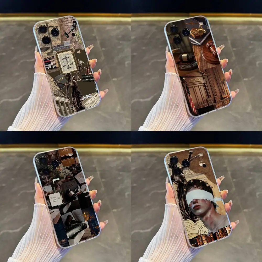 

Law Lawyer Judge Phone Case For iPhone 17,16,15,14,13,12,11 Pro,Max,Plus,X,XS,XR,SE4,E Mini Transparent Soft Cover